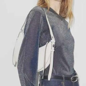 Tory Burch Cream Romy Crescent Shoulder Bag